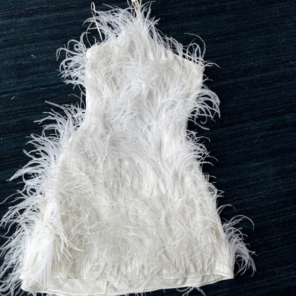 cult gaia White Feathered Backless Dress - Picture 2 of 6